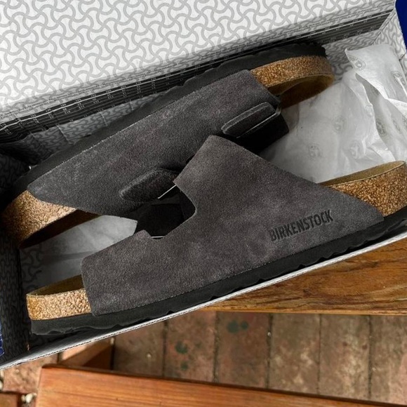 Birkenstock Arizona soft footbed grey suede size 39, 8-8.5 perfect condition - Picture 2 of 4